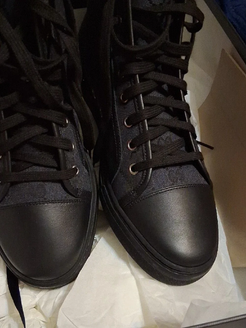 Gucci Black High-Top GG Canvas Sneakers